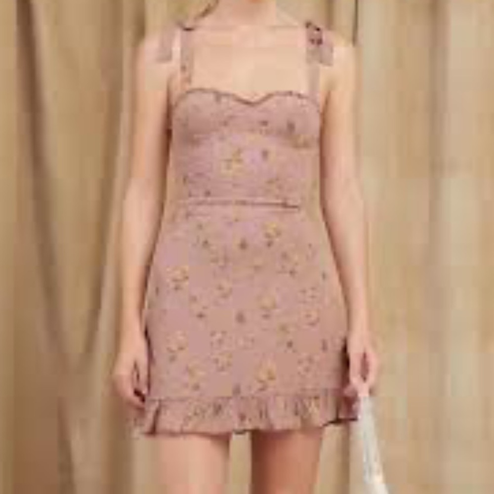 Reformation Christine Floral Mini Dress in the Florence print